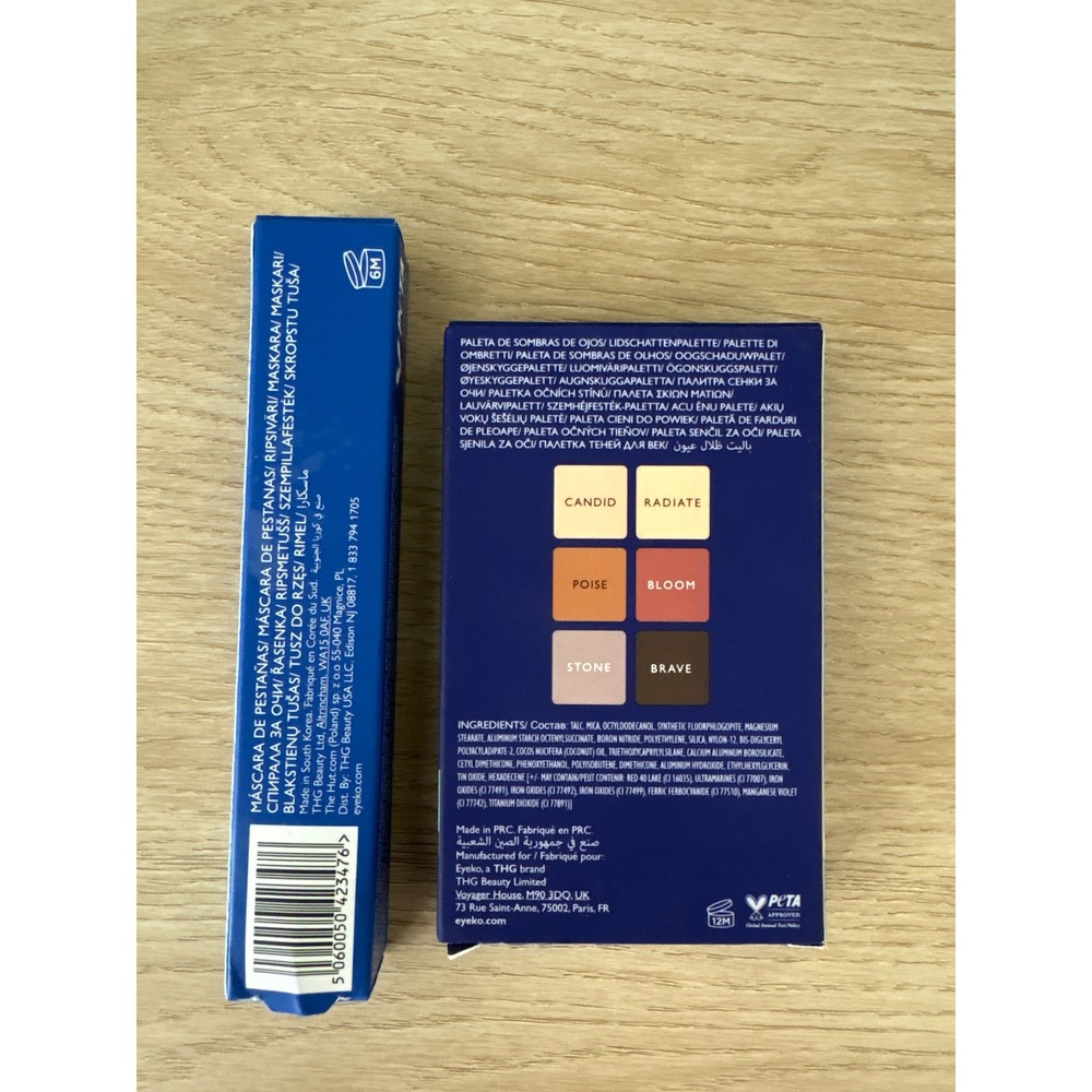 Eyeko London Limitless Eyeshadow Palette Concrete Pink & Black Mascara Bundle - Picture 2 of 5